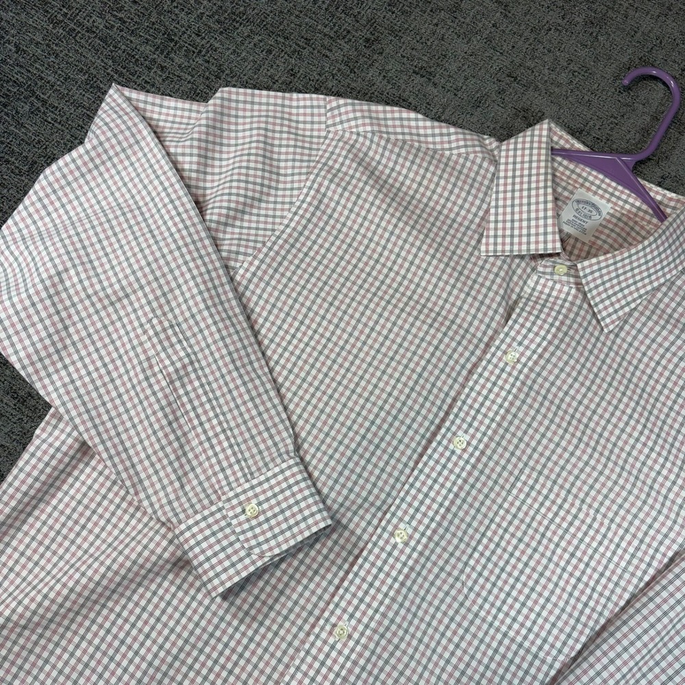 Brooks Brothers Dress Shirt 17-35 Regent Non-Iron Supima Cotton Tattersall Check